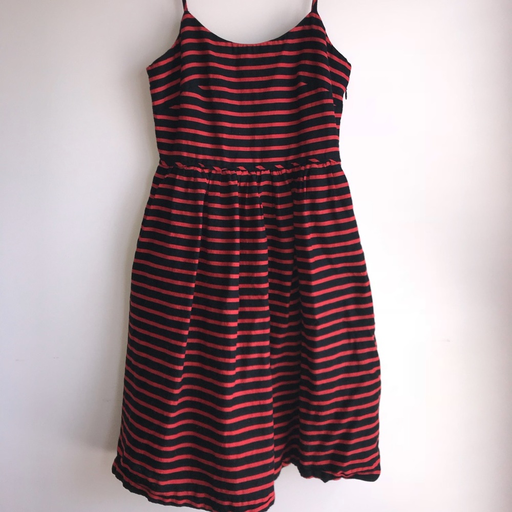Black & red striped J.Crew dress